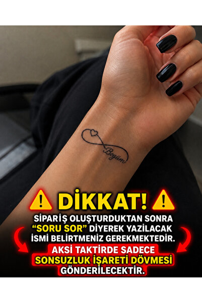 Genel Markalar Minimal Sonsuzluk İsimli Geçici Dövme Kişiye Özel Tiny Tattoo ...