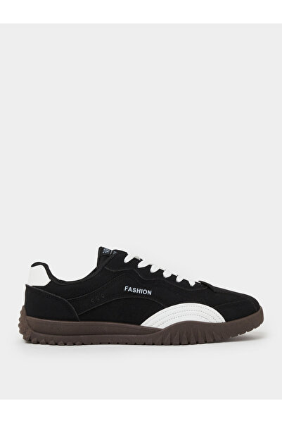 Styli Men Textured Panel Lace-Up Sneakers