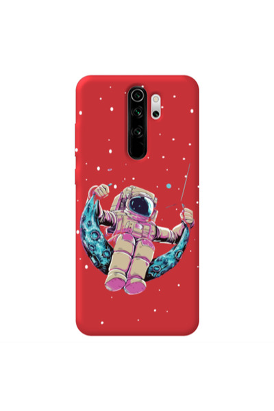 Other Xiaomi Redmi Note 8 Pro Astronaut swinging on the moon Red Colored Sili...