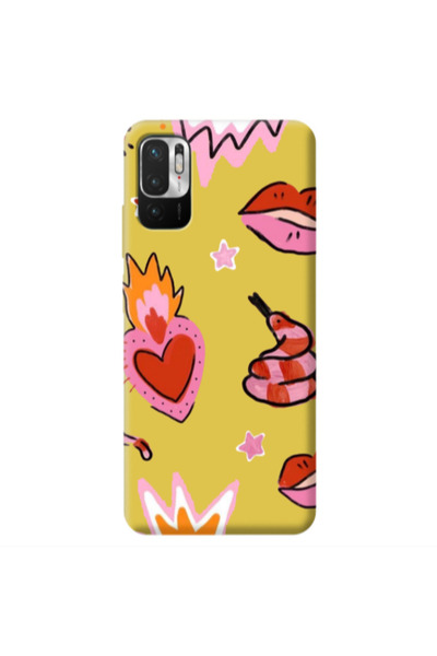 Other Xiaomi Redmi Note 10 Pro 5G Snake heart Yellow Colored Silicone TPU Θήκη