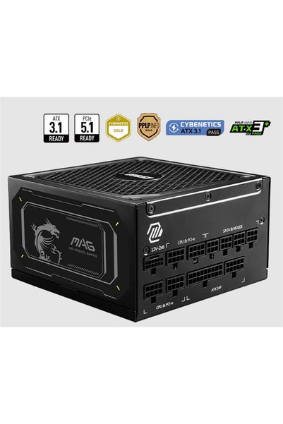 MSI MAG A1000GL PCIE5 II 1000W 80+ GOLD ATX 3.1 PCIE 5.1 POWER SUPPLY