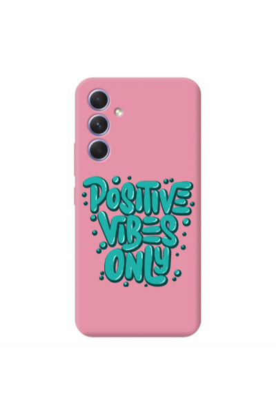 Other Samsung A35 Positive Vibes Only Pink Colored Silicone TPU Θήκη