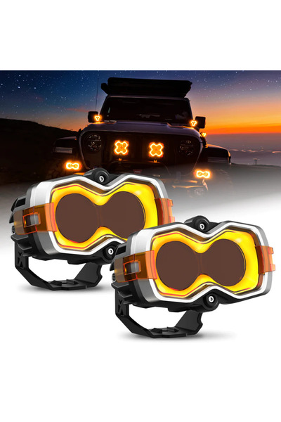 NOVSIGHT Off-Road Προβολάκια Αλουμινίου LED 4.5" HALO Series A500-WL8-2S