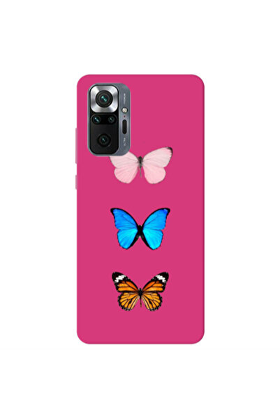 Other Xiaomi Redmi Note 10 Pro 4G Triple Butterfly Fuchsia Colored Silicone T...