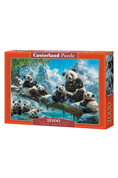 Castorland Puzzle 2000 piese - Pandas Winter Fun (C-201013)