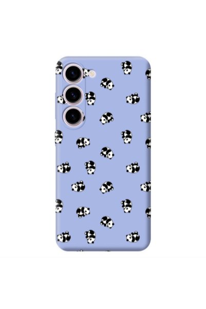 Other Samsung S23 Small Pandas Light Purple Colored Silicone TPU Θήκη