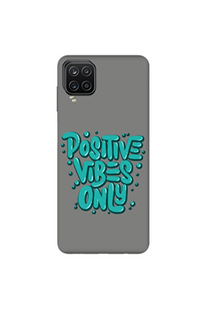 Other Samsung A12 Positive Vibes Only Grey Colored Silicone TPU Θήκη