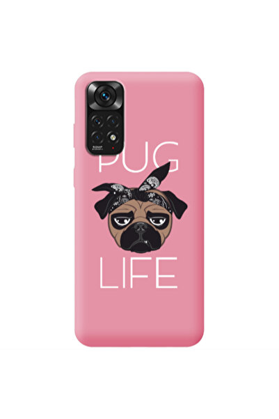 Other Xiaomi Redmi Note 11 4G Pug Life Pink Colored Silicone TPU Θήκη