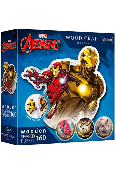 Trefl Puzzle copii, Avengers Brave Airon Man, Lemn, 160 piese, Multicolor