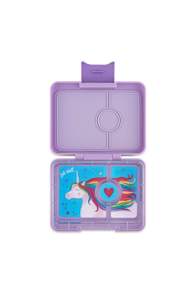 YumBox Σνακ 3 τμημάτων - Μωβ Λεβάντα / Μονόκερος