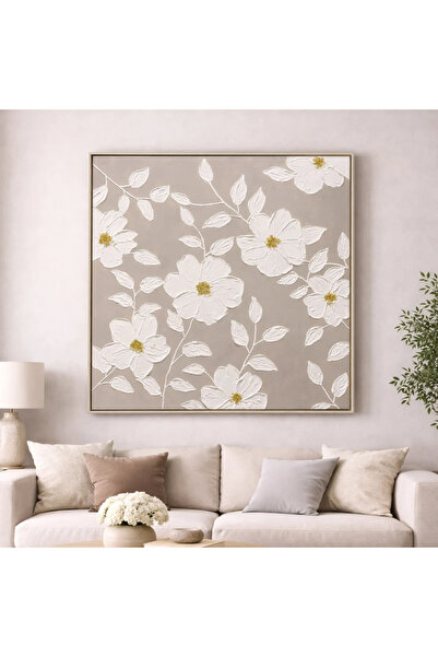 Afkar modern Rose Wall Art Painting with Gold Foil Embossing – Modern Floral ...