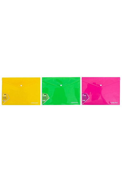 OEM Mapa plic A4 neon cu închidere ASTRA, 0,18 mm, culori asortate