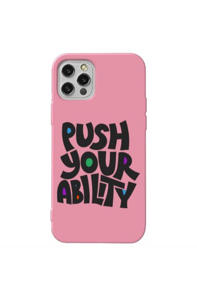 Other Apple iPhone 12 Pro Max Push Your Ability Pink Colored Silicone TPU Θήκη