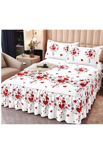 Truva Home Lenjerie Finet Pucioasa | 3 Piese cu Cearceaf cu Elastic și Volane...