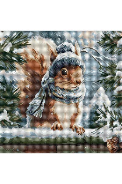 ideyka Mozaic diamantat Iarnă de Veverita 40x40 cm