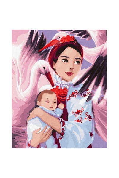 ideyka Set pictura pe numere Sih Tzu stilat, pe panza, 40x50 cm, multicolor, ...