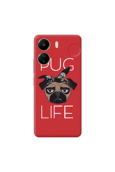 Other Xiaomi Redmi 13C Pug Life Red Colored Silicone TPU Θήκη