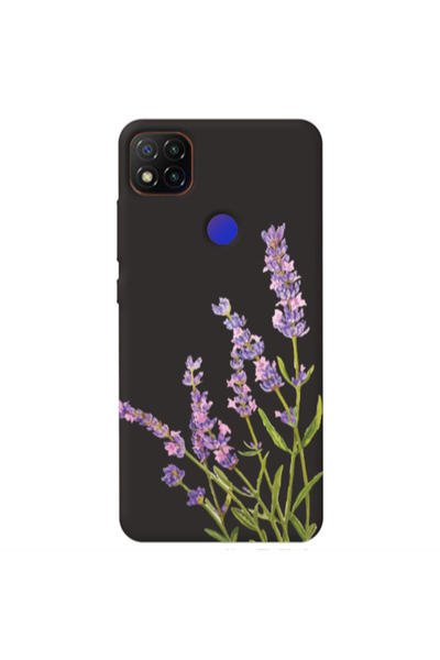 Other Xiaomi Redmi 9c Flowers 8 Black Colored Silicone TPU Θήκη