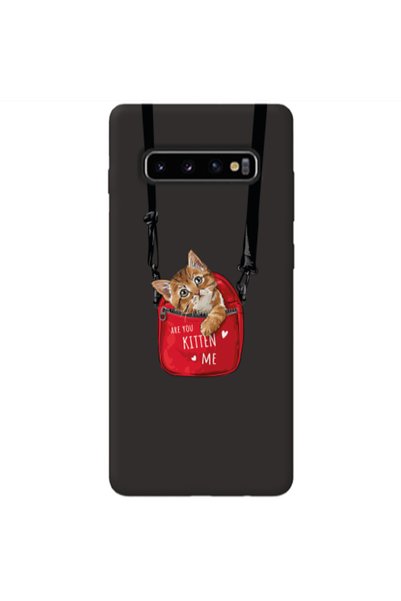 Other Samsung S10 Are you kitten Black Colored Silicone TPU Θήκη