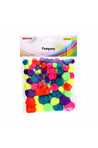 BREWIS Mix de pompoane decorative, Brewis, 78 buc, Multicolor