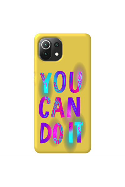 Other Xiaomi Mi 11 Lite You Can Doit Yellow Colored Silicone TPU Θήκη