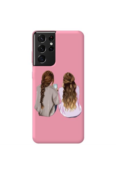 Other Samsung S21 Ultra Friends Pink Colored Silicone TPU Θήκη