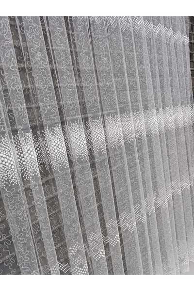 MİR Tulle Curtain Modified Tulle American Model 1/3 Pleated Provides a Good L...