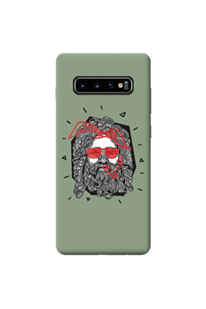 Other Samsung S10 Cool glasses Light Green Colored Silicone TPU Θήκη