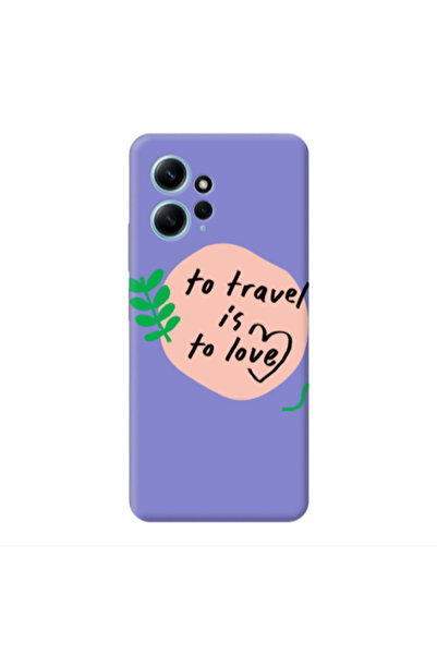 Other Xiaomi Redmi Note 12 4G To Travel is to Love Purple Colored Silicone TP...