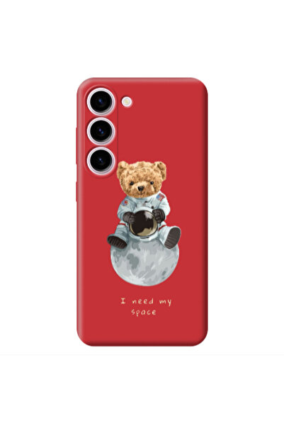 Other Samsung S23 Plus Bear in space Red Colored Silicone TPU Θήκη