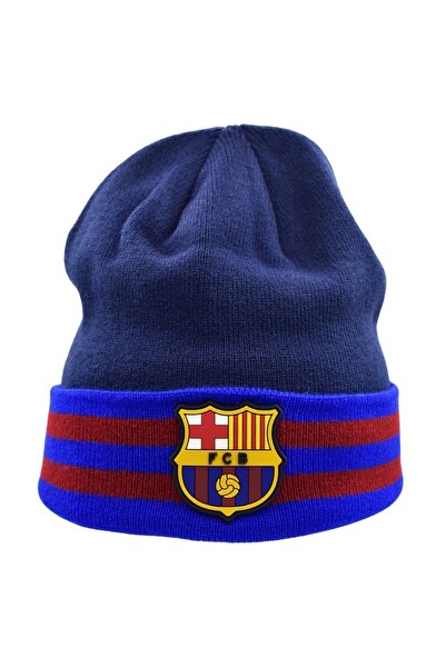 FC BARCELONA Căciulă de iarnă oficială HAT LINES FCB 5004GLIP, acril, bleumarin.