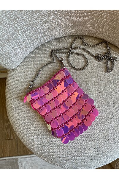 Rose Atelier Bursa Fuchsia Sequined Phone Bag
