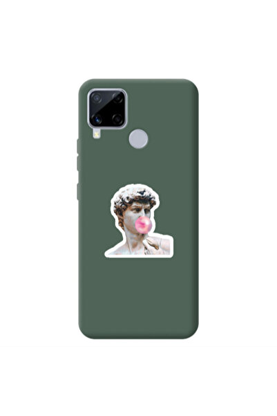 Other Realme C25S Bubble Dark Green Colored Silicone TPU Θήκη