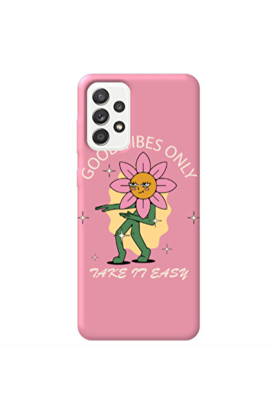 Other Samsung A52 Good Vibes Only Pink Colored Silicone TPU Θήκη