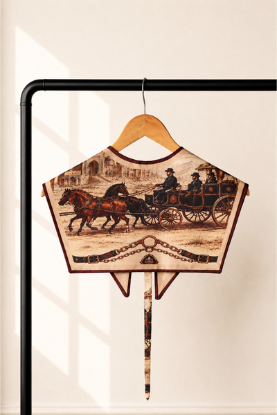 LERAIY Horse Carriage Vintage Patterned Shoulder Shawl