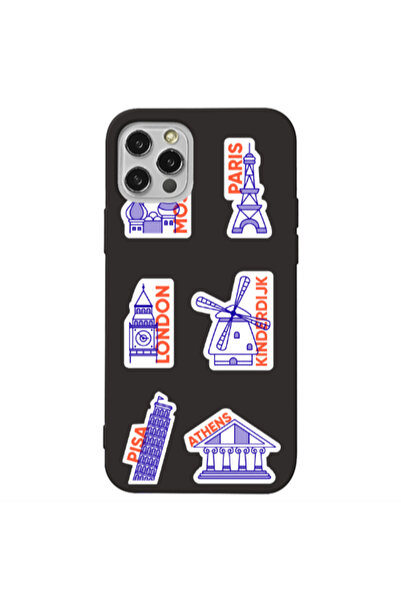 Other Apple iPhone 12 Pro Pisa Athens Black Colored Silicone TPU Θήκη