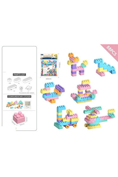 OEM Set blocuri de constructie Merkpol Pastel, cu stickere si piese intercone...