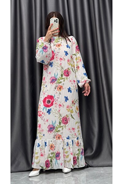 NİSUM MODA Floral Chiffon Dress