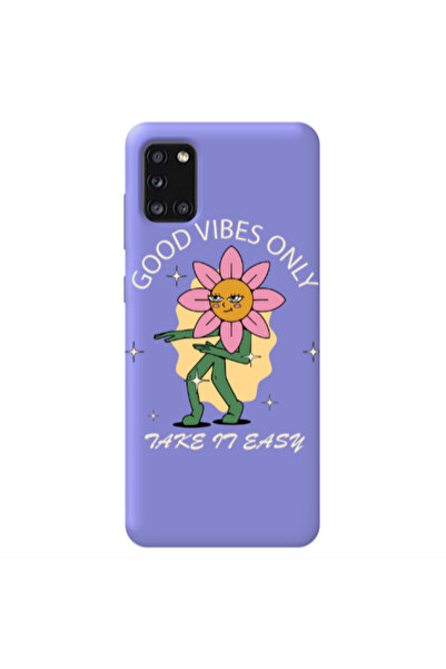 Other Samsung A41 Good Vibes Only Purple Colored Silicone TPU Θήκη