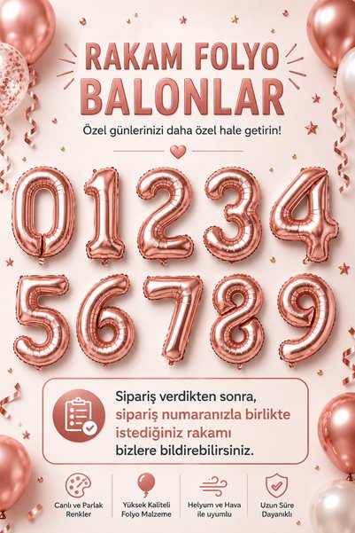 Doğasüs 76 cm Rakam Folyo Balon Büyük Boy Yaş Balonu