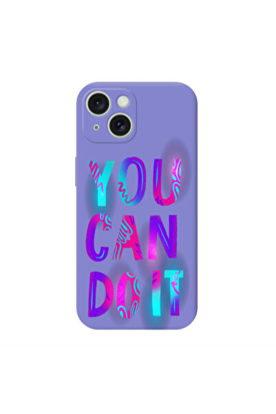 Other Apple iPhone 15 Plus You Can Doit Purple Colored Silicone TPU Θήκη