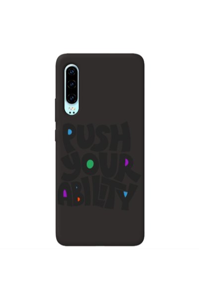 Other Huawei P30 Push Your Ability Black Colored Silicone TPU Θήκη