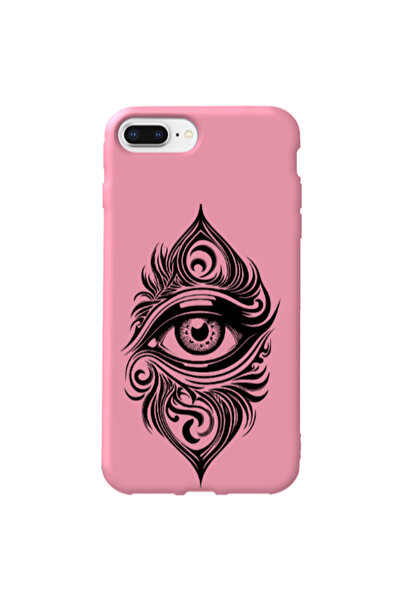 Other Apple iPhone 7 Plus Eye patterned drawing Pink Colored Silicone TPU Θήκη