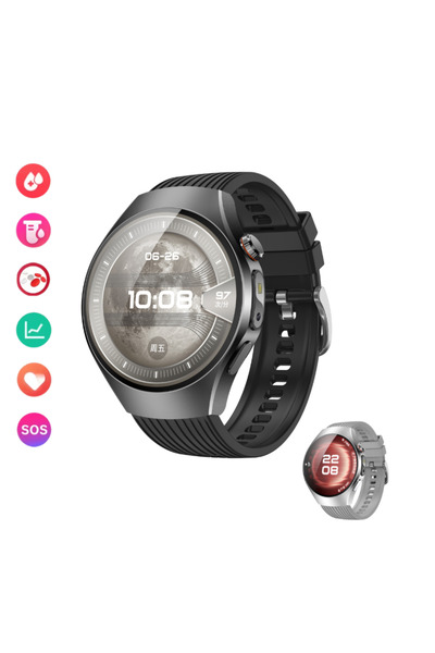 Lommad Ceas Smartwatch Lommad® barbati, Apel Bluetooth, EKG, Glicemie, Tensiu...