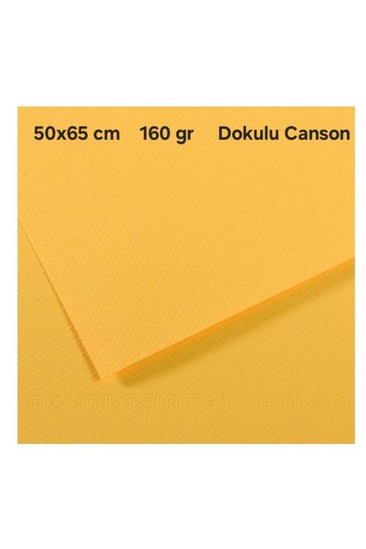 Canson DOKULU FON KARTONU 50x65 cm 160gr 400 CANARY (sarı) 1 ADET