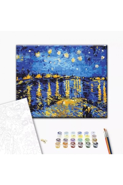 MC Micostore Set Pictura pe numere 40x50cm, Brushme - Noapte instelata la Roh...