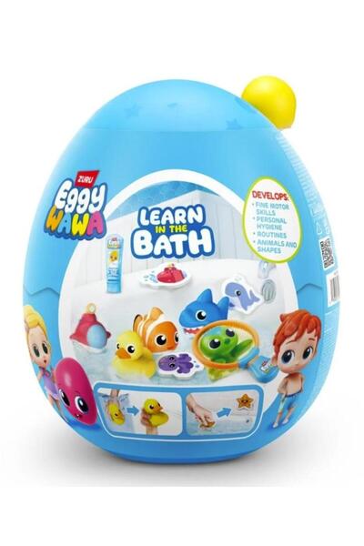 Zurli Eggy Wawa Surprise Bath Egg Figurine Set with Musical Egg and Accessories