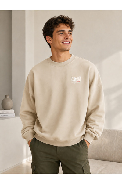 caddekombin Unisex Charlie Luciano Printed Crew Neck Sweatshirt