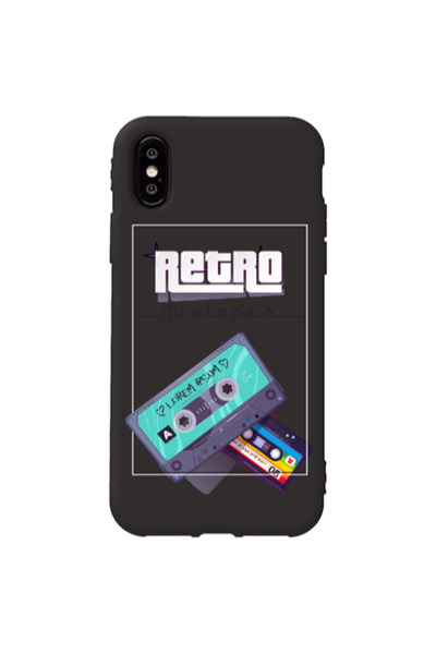 Other Apple iPhone Xs Max Mixtapes Black Colored Silicone TPU Θήκη