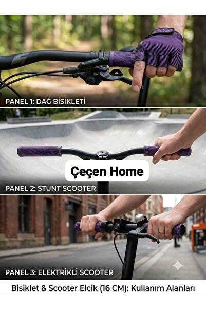 ÇEÇEN HOME (2 Adet) 16 cm Bisiklet Ve Scooter Elcik - Kamuflaj Desenli Yumuşa...